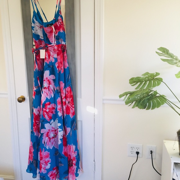 Lulu's Always There For Me Floral Print Wrap Maxi Dress Fairycore Feminine - Picture 6 of 16